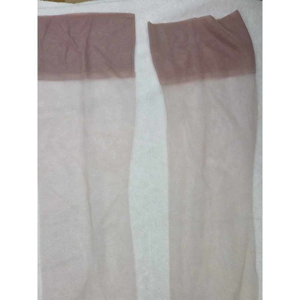 Vtg French Room Super Sheer Sandal Foot DOVE Garter Nylon Stockings Size 9 M